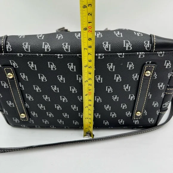 Dooney & Bourke Black and White Monogram Satchel - Picture 8 of 10